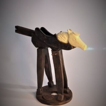 Rzeźba zatytułowany „PIALES” autorstwa Juan Rojas, Oryginalna praca, Drewno