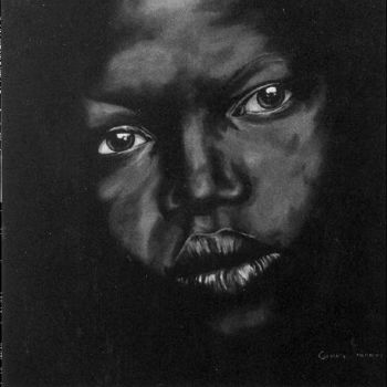 Painting titled "NEGRA" by Kaia Ariaudo, Original Artwork