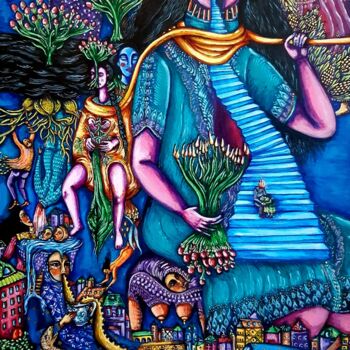 Pintura titulada "Les temps changent…" por Juana Sabina Ortega, Obra de arte original, Acrílico