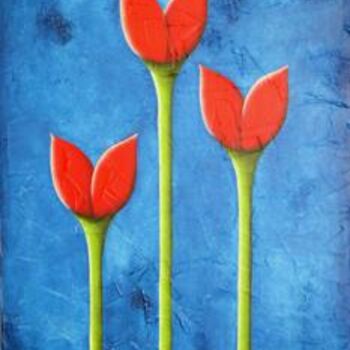 Pintura titulada "Tulipanes" por Juan Carlos Bonilla, Obra de arte original