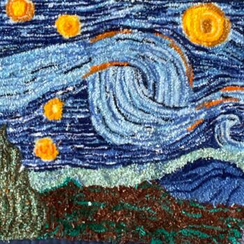 Art textile intitulée "Van Gogh" par Juanita Kirch, Œuvre d'art originale, Tapisserie