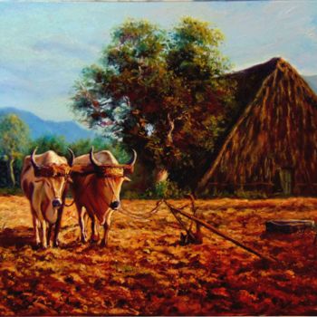 Painting titled "A la espera o amane…" by Juan Manuel Velázquez Fernández (JuanMa), Original Artwork, Oil