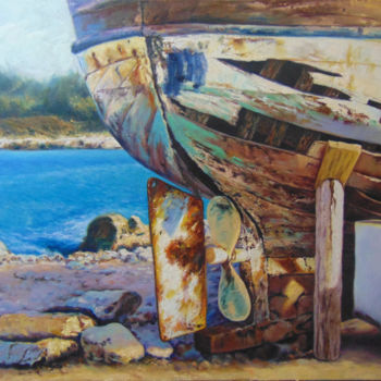 Painting titled "Obsoleto" by Juan Manuel Velázquez Fernández (JuanMa), Original Artwork, Oil