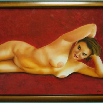 Painting titled "Linda" by Nilan, Original Artwork, Oil