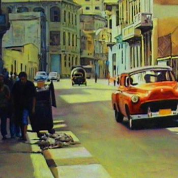 Pintura intitulada "Calles de la Habana" por Juanma, Obras de arte originais, Óleo