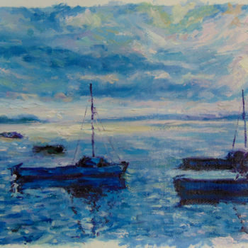 Painting titled "Puerto de Manati al…" by Juanma, Original Artwork, Oil