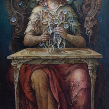 Painting titled "Sibylla" by Juan Reyes Haro, Original Artwork, Oil