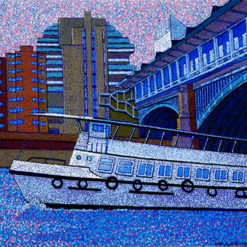 Картина под названием "blackfriars bridge…" - Juchul Kim, Подлинное произведение искусства, Масло