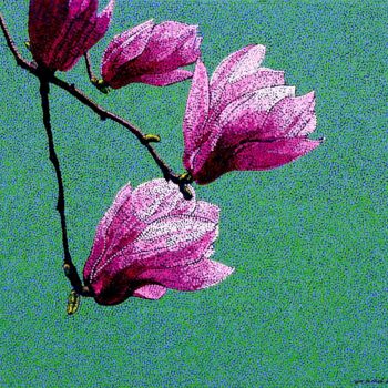 제목이 "magnolia liliflora"인 미술작품 Juchul Kim로, 원작, 기름