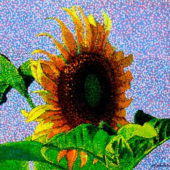 Painting titled "sunflower" by Juchul Kim, Original Artwork, Oil