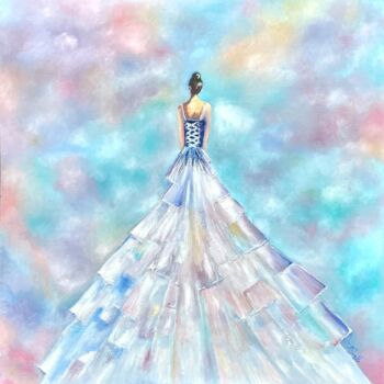 Painting titled "Haute Couture" by Judith Hassan, Original Artwork, Oil Mounted on Wood Stretcher frame
