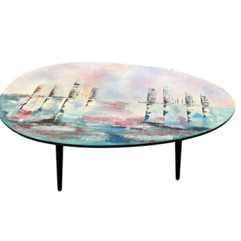 Design intitulée "Table Sunset" par Judith Hassan, Œuvre d'art originale, Meuble