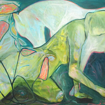 Malerei mit dem Titel "The Dreamplanter" von Judith Riemer, Original-Kunstwerk, Öl Auf Keilrahmen aus Holz montiert