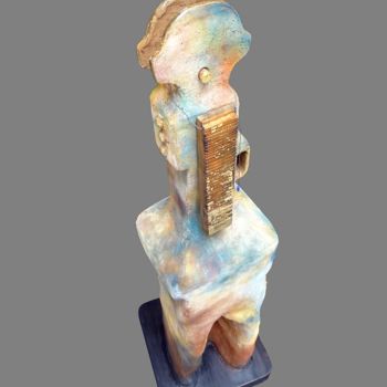 Sculpture titled "Musician child" by Judith Ruiz, Original Artwork, Ceramics