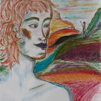 Painting titled "Hoping Hills" by Judith Simonis, Original Artwork, Pastel