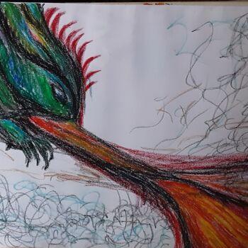 Pintura intitulada "Dragonbreath Skizze" por Judith Simonis, Obras de arte originais, Giz