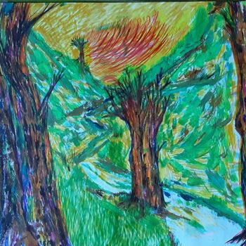 Pittura intitolato "Into The Valley" da Judith Simonis, Opera d'arte originale, Acrilico