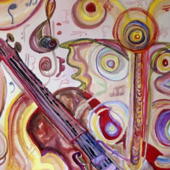 Painting titled "Violino e Borboleta" by Judjesus, Original Artwork, Acrylic