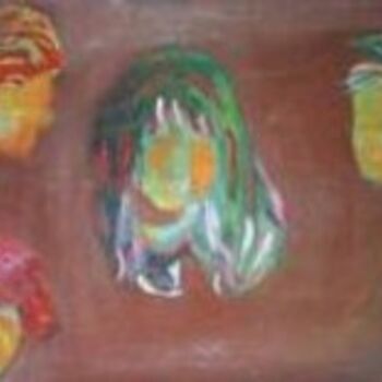 Painting titled "Mulheres Quinteto" by Judjesus, Original Artwork, Oil