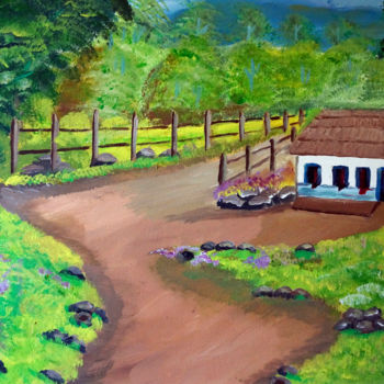 Painting titled "Paisagem Rural" by Judjesus, Original Artwork, Acrylic