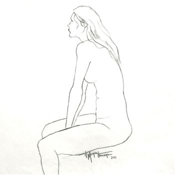 Zeichnungen mit dem Titel "Wws 0559" von Judy Morgan, Original-Kunstwerk, Kohle