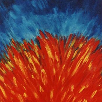 Malerei mit dem Titel "Feuer" von Jürgen Lang, Original-Kunstwerk