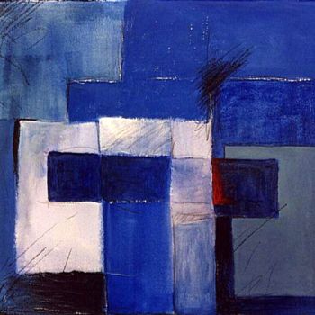 Painting titled "Komposition in Blau2" by Jürgen Lang, Original Artwork