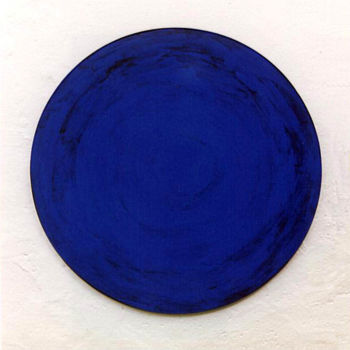 Malerei mit dem Titel "Blauer Gong" von Jürgen Lang, Original-Kunstwerk