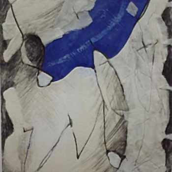 绘画 标题为“Blaue Fläche und Ze…” 由Jürgen Lang, 原创艺术品