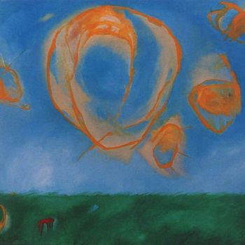 Pittura intitolato "The orange Spirits" da Jürgen Lang, Opera d'arte originale