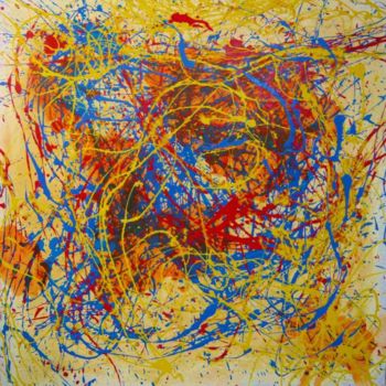Painting titled "Drip-Painting No. 2" by Jürgen Lang, Original Artwork, Oil