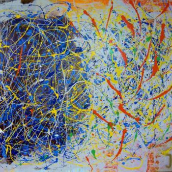 Painting titled "Drip-Painting No. 7" by Jürgen Lang, Original Artwork, Oil