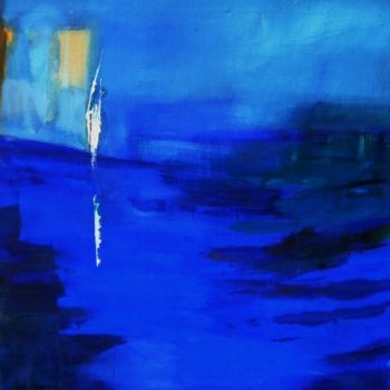 Malerei mit dem Titel ""Bleu majeur"" von Hannelore Jueterbock, Original-Kunstwerk