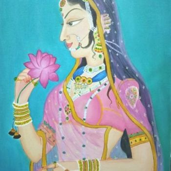 Peinture intitulée "INDIAN RAJPUTANA LA…" par Jui Shah, Œuvre d'art originale, Huile