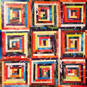 Colagens intitulada "Square Dance" por Julee Latimer, Obras de arte originais, Acrílico