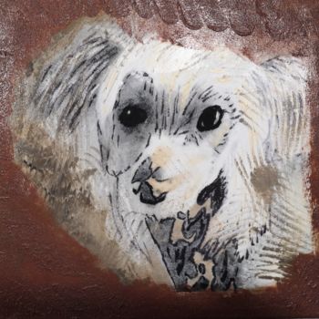 Painting titled "Louis le chien chin…" by Jules Poil, Original Artwork, Acrylic