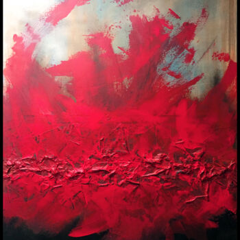 Peinture intitulée "Tempête ardente" par Jules, Œuvre d'art originale, Acrylique