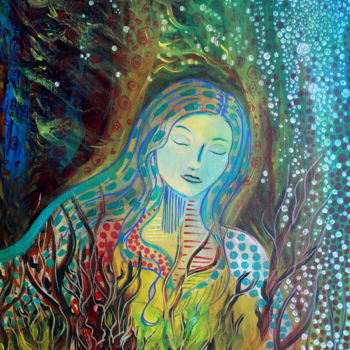 Painting titled "Mother" by Julianna Dávid, Original Artwork, Acrylic