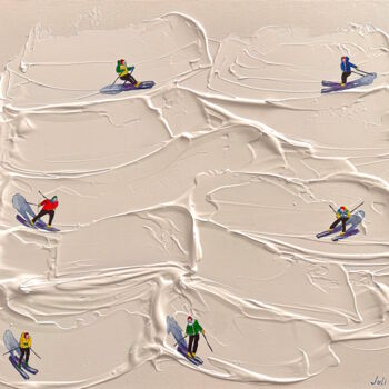 Peinture intitulée "Ski Lovers." par Juli Lampe, Œuvre d'art originale, Modélisation 3D