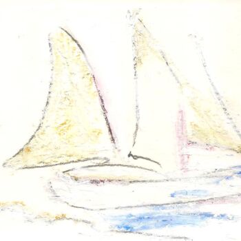 Painting titled "Sailboat 2" by Juli Southmayd, Original Artwork, Oil
