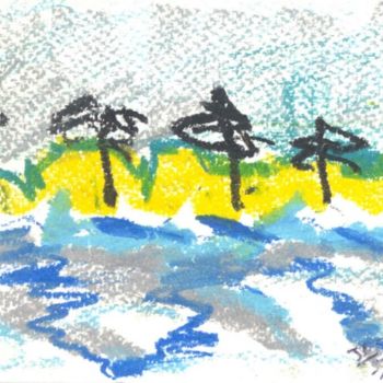 Malerei mit dem Titel "palm trees" von Juli Southmayd, Original-Kunstwerk