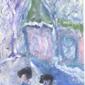 Painting titled "House in Snow" by Juli Southmayd, Original Artwork