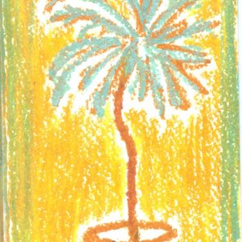 Painting titled "Palmtree in Vase" by Juli Southmayd, Original Artwork
