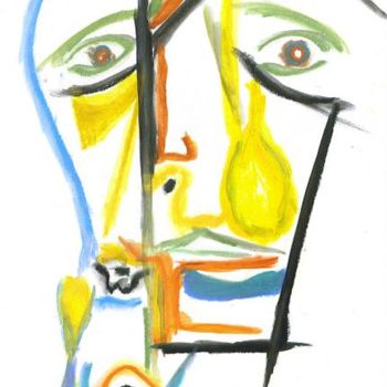 Картина под названием "Face 1 & 2" - Juli Southmayd, Подлинное произведение искусства