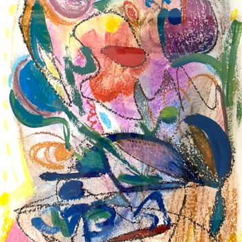 Dessin intitulée "composition abstrai…" par Julia Abramoshvili, Œuvre d'art originale, Huile Monté sur Carton
