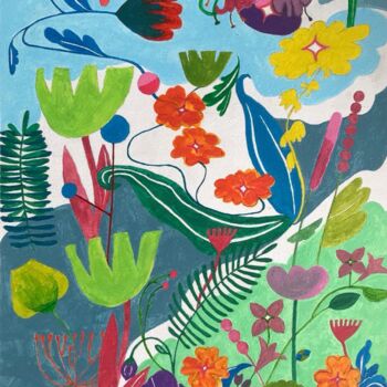 Pintura intitulada "Волшебный сад" por Julia Bakhareva, Obras de arte originais, Acrílico
