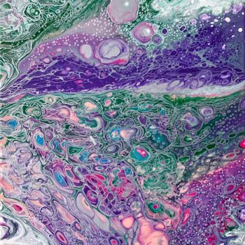 Malerei mit dem Titel "Abstract lavender f…" von Julia Brinkfrau, Original-Kunstwerk, Acryl