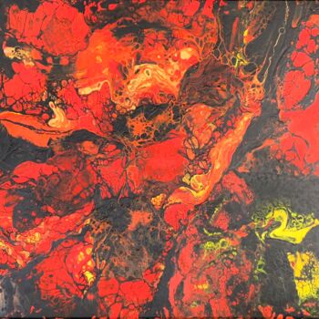 Painting titled "Abstract Red Autumn" by Julia Brinkfrau, Original Artwork, Acrylic