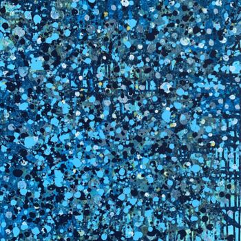 Картина под названием "Abstract art blue w…" - Julia Brinkfrau, Подлинное произведение искусства, Акрил