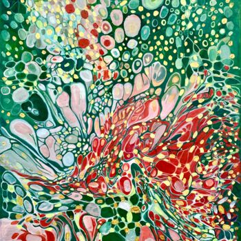Pintura titulada "abstract art green…" por Julia Brinkfrau, Obra de arte original, Oleo